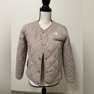 North Face quilted tan jacket, XS womens (XL girls)